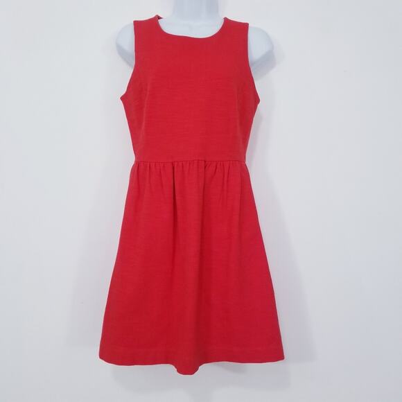 Madewell Pleated Red Dress w/ side pockets - Picture 1 of 11